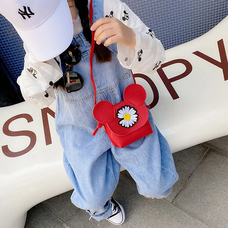 2020 New Korean Girl Bag Children'S Messenger Bag Little Daisy Cute Mini PU Crossbody Bag