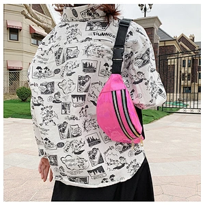 Pillow Shape PU Waterproof Holographic Laser Fanny Pack Waist Bag Mobile Phone Pouch Fashion Sport Pocket Waist Pack