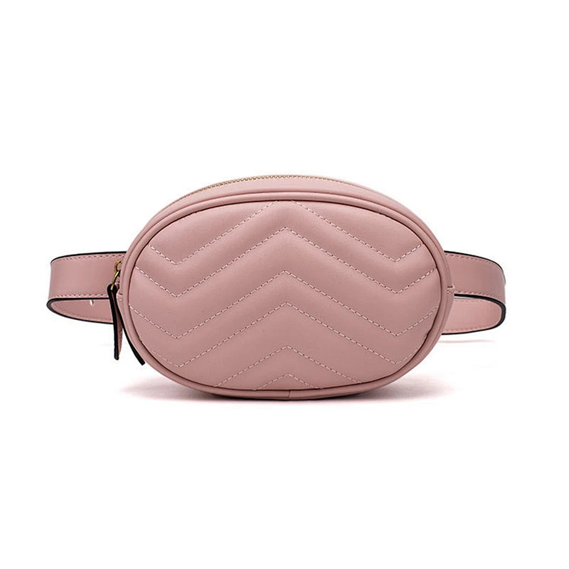 Custom fashion sport running waist bag pu leather ladies fanny pack wholesale