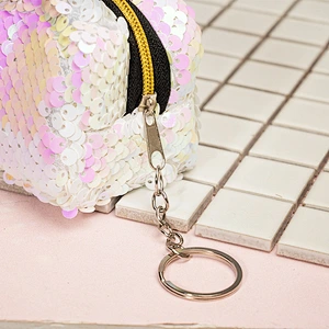 New sequined square three-dimensional mini coin purse ladies coin purse key case