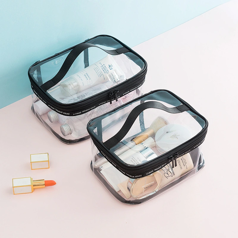 High quality Transparent Makeup Organizers Travel Bag Clear PVC Cosmetic Bag