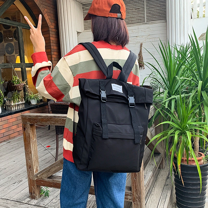 Fashion Design Rolling Top High School Bag College School Backpack For Boys Girls