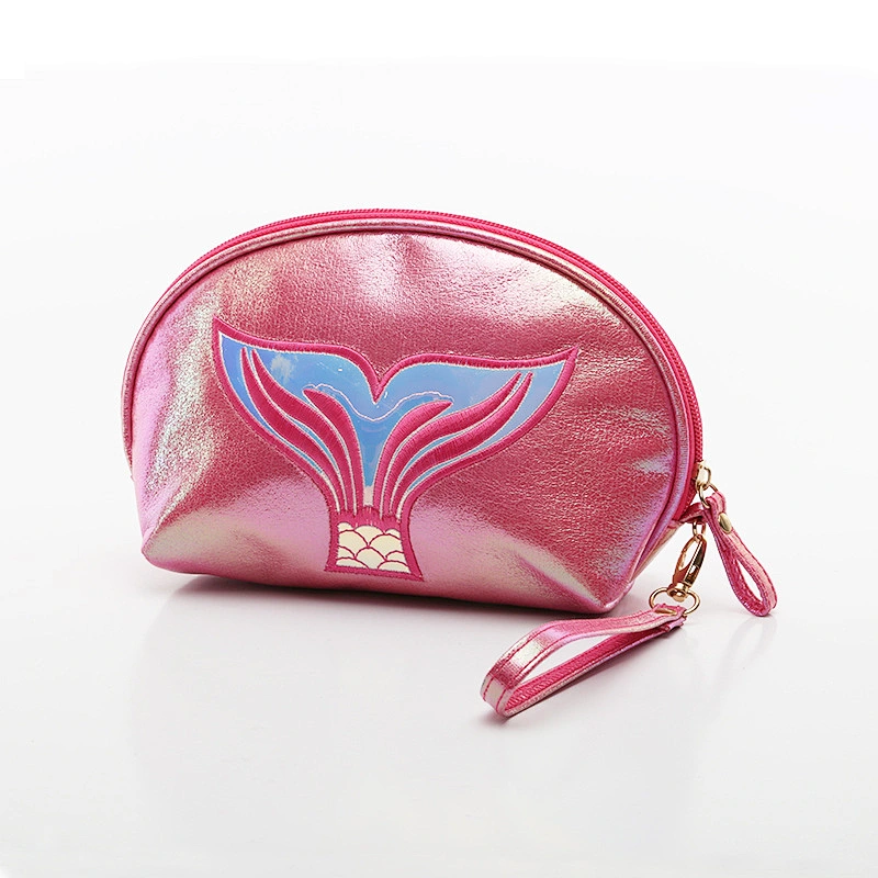 Fashion Travel Cosmetic Bag Women Makeup Bag Organizer Fishtail Leather Zipper Handbags Cosmetic Bag