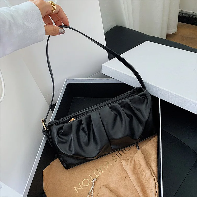 Wholesale One-Shoulder Underarm Bag 2020 New Trendy Korean Version Fold Cloud Bag Soft PU Small Bag For Female