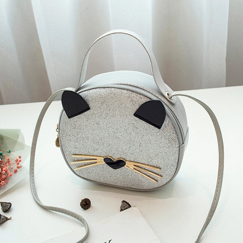 Wholesale Women 2020 New Small Bag Korean Style Crossbody Bag Cute Cat Pattern Trendy Small Round Bag