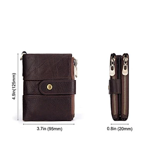 Custom personalized leather mens wallet with money clip credit card holder coin pocket