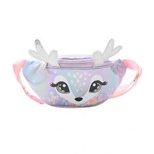 2020 new Korean laser chest bag antler diagonal girl cartoon sequined semicircle belt bag