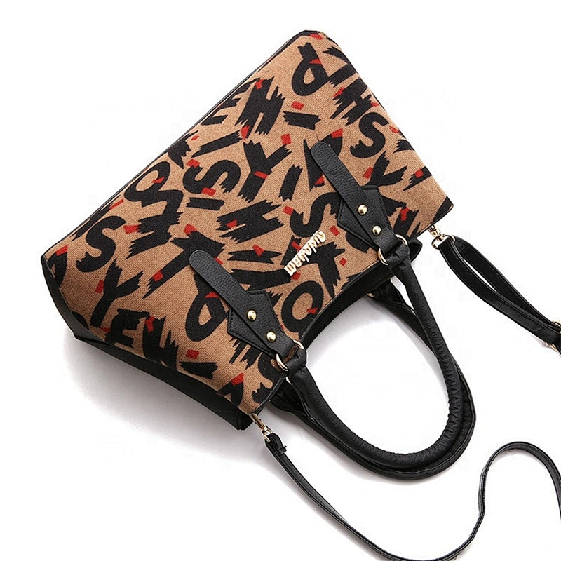 New Fashion Fancy Cheap PU Leather shoulder wholesale  women letter  leopard print handbags