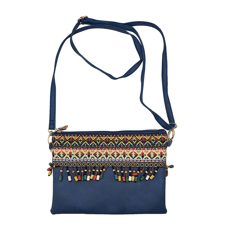 Hot Selling Cheap Lady Ethnic Embroidered Crossbody Bag With Small Pendants