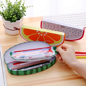 Cute Cartoon Fruit Pencil Case Student Stationery Box Double-Layer Iron Pencil Case