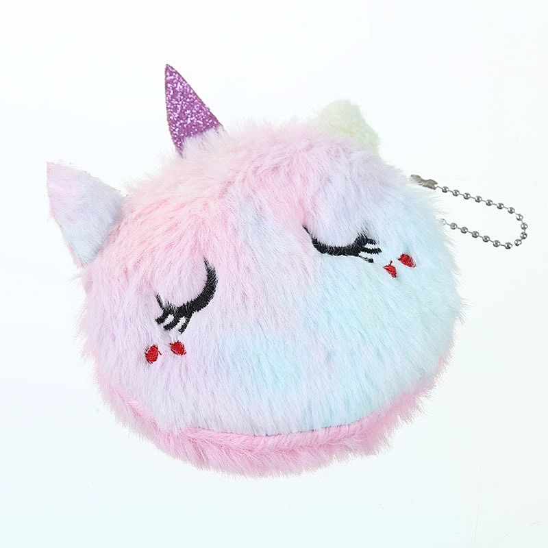 Hot selling creative unicorn cartoon coin purse children's cute plush coin purse