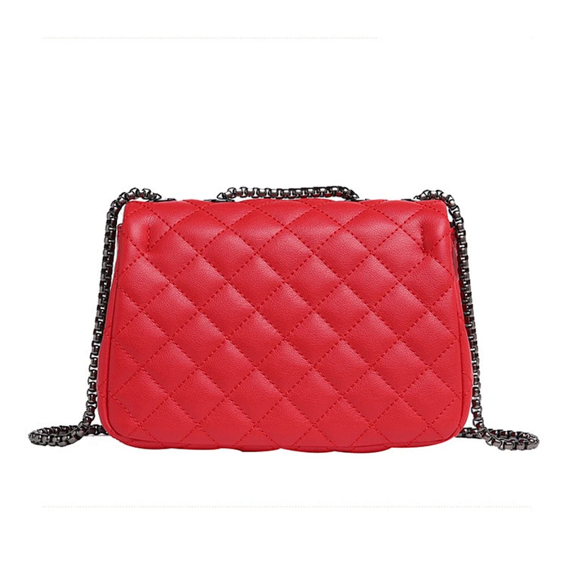 New trendy women genuine leather crossbody shoulder bags ladies chain sling bag