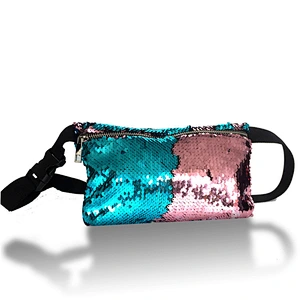 Sequined Waist Bag Europe America Women'S Sequin Waist Bag Mermaid Color Change Sequin Sports Waist Bag