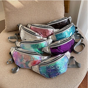 Sequins Holographic Waist Bags Women Wholesale Fanny Pack Waist Pack Girls Laser Chest Women Waist Bum Belt Bag