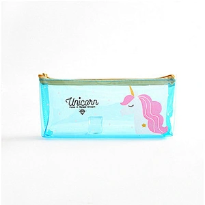 Cheap Wholesale Girls Kawaii Kids Transparent PVC Cute Unicorn School Pencil Case