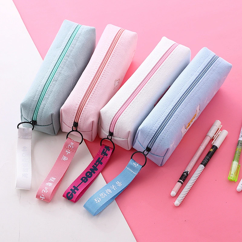 Custom Printing Canvas Student Stationery Bag Ins Female Japanese High School Student Pencil Case