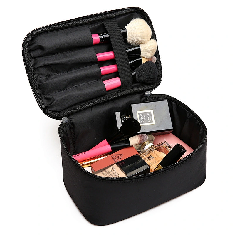 Custom Nylon Ladies Elegant Cosmetic Bag Portable Folding Travel Single Layer Cosmetic Bag