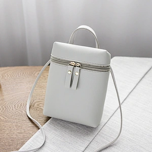 Fast Shipping PU Leather Ladies Simple Casual Shoulder Messenger Bag Small Change Mobile Phone Crossbody Bucket Bag