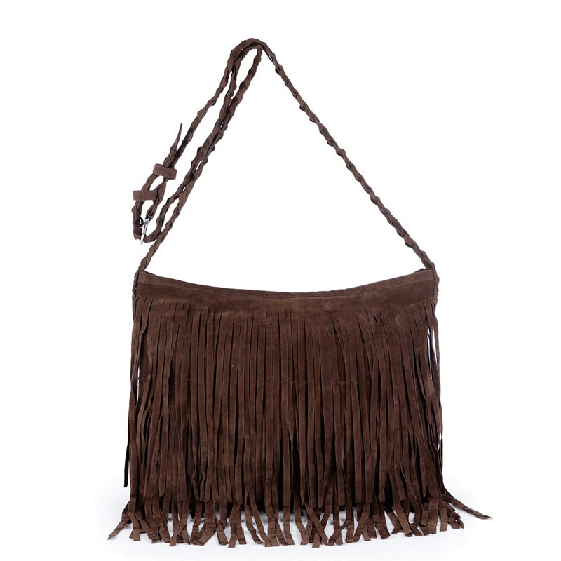Popular Europe Style Crossbody Bags with Fashion Tassels Woven Long straps Women Handbags Lady's Bags Purses Shoulder Bag