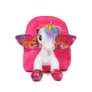 Hot Design Unicorn Plush Backpack Children Cute Cartoon Unicorn Plush Bag Girls Kids Toddler Unicorn Plush Backpack