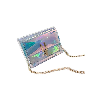 New Fashion Chain Tote Crossbody Bag Laser Women Transparent Shoulder Bag