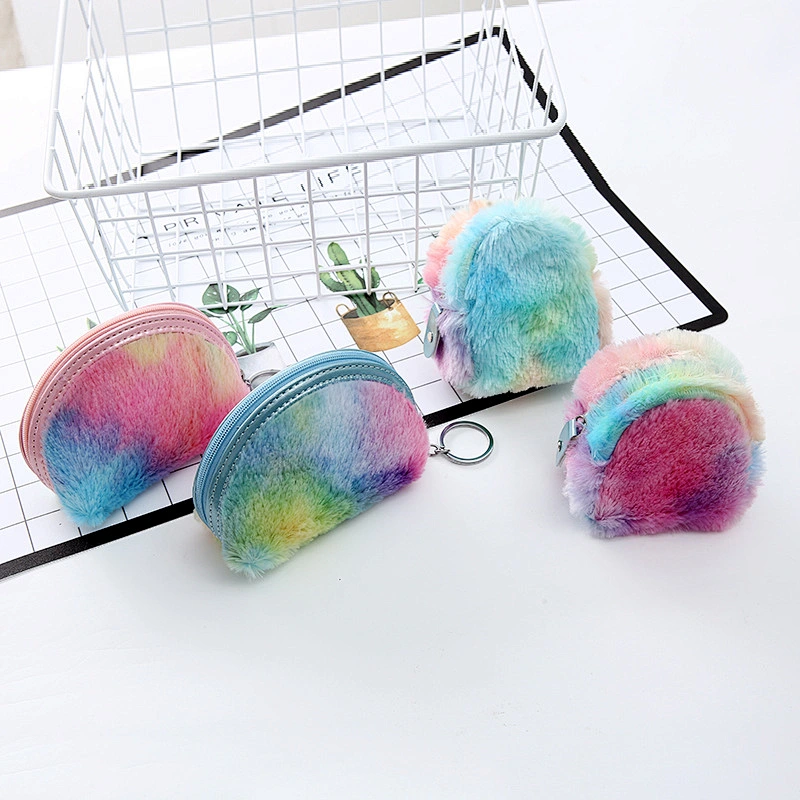 Factory customized wholesale colorful plush coin purse ladies creative mini purse storage coin purse