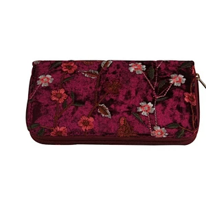 Hot sale fashion classic long wallets retro flannel embroidery wallet