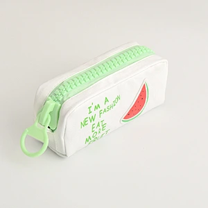 Korean Style Creative Cute Big Zipper Custom School Pen Pencil Bag Canvas
