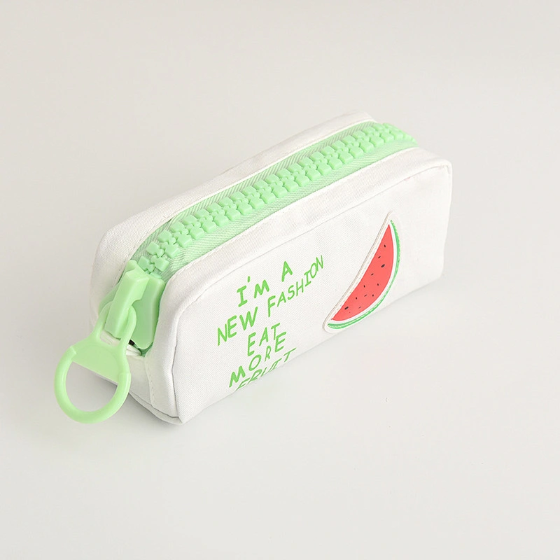 Korean Style Creative Cute Big Zipper Custom School Pen Pencil Bag Canvas