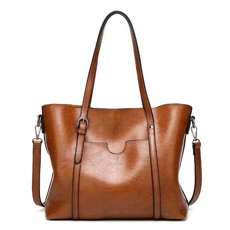 China Manufacturer Litchi Texture PU Leather Handbag Ladies Bag