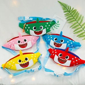 Oxford Cloth Small Waist Bag Cute Cartoon Shark Design Cross Body Bag Fanny Pack For Children