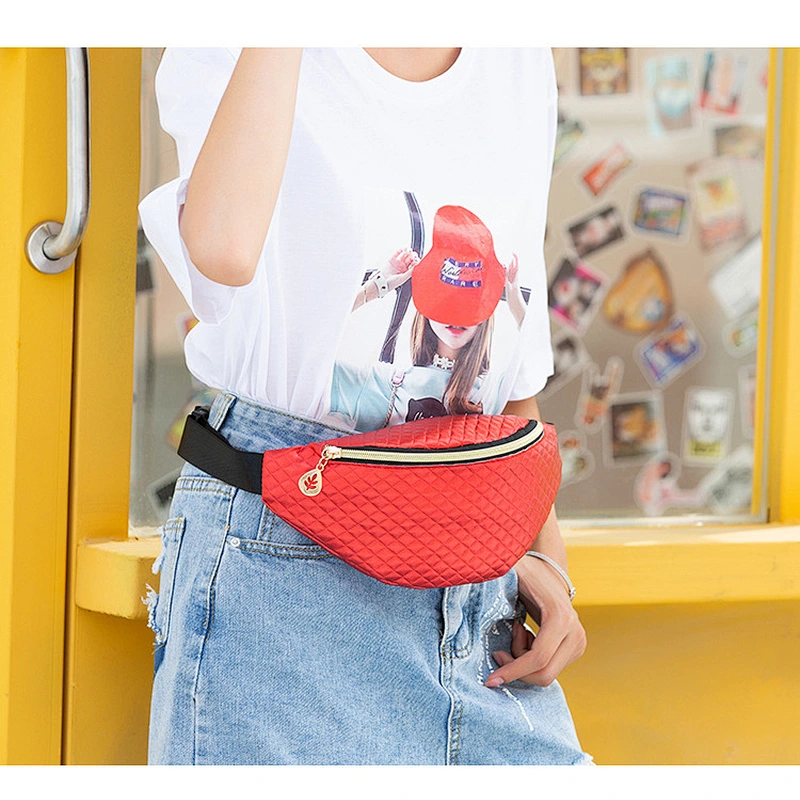 2020 Summer New Style PU Female Bags Wholesale Grid Pattern Leisure Waist Bag Messenger Bag