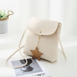 mini lady fashion star pendants crossbody bags pu leather woman messenger bag