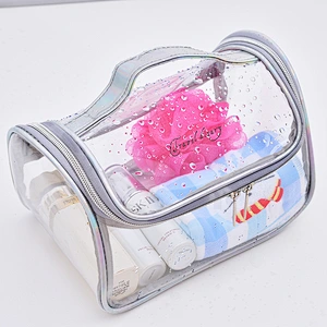 New Design Wholesale Popular PVC Eco Friendly Transparent Waterproof Handbag Big Capacity Makeup Cosmetic Bag