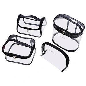 New Design Wholesale Popular PVC Eco Friendly Transparent Waterproof Handbag Big Capacity Makeup Cosmetic Bag