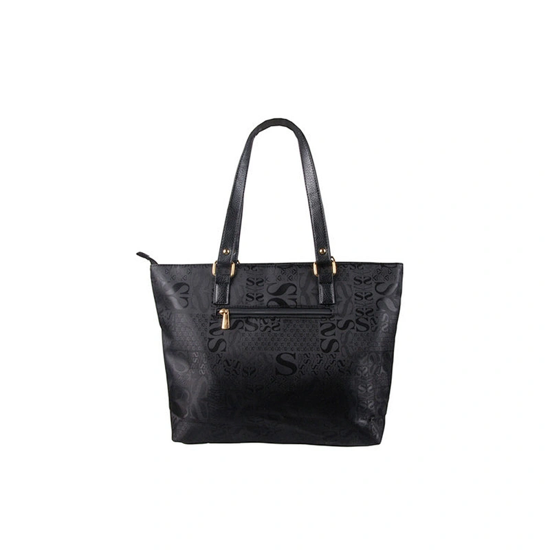 New Fashion Large Capacity Black Pu Tote Handbag For Women