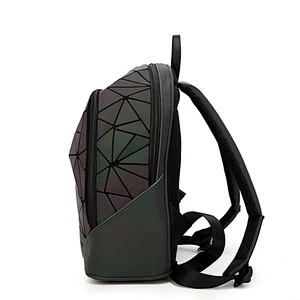 Hot products ladies geometric luminous laser pu backpack new style women backpack bag