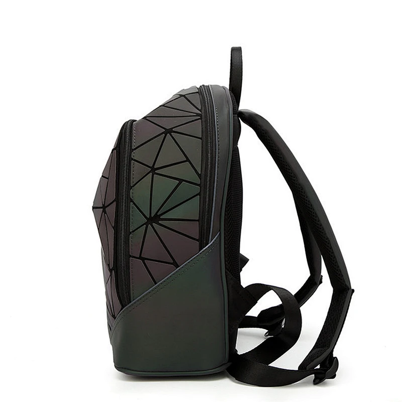 Hot products ladies geometric luminous laser pu backpack new style women backpack bag
