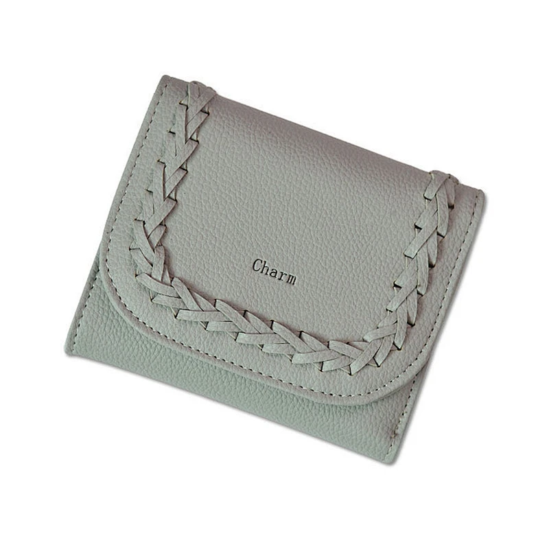 Wholesale New Design Young Girls 4 color stock Embossed weave girls money clip wallet