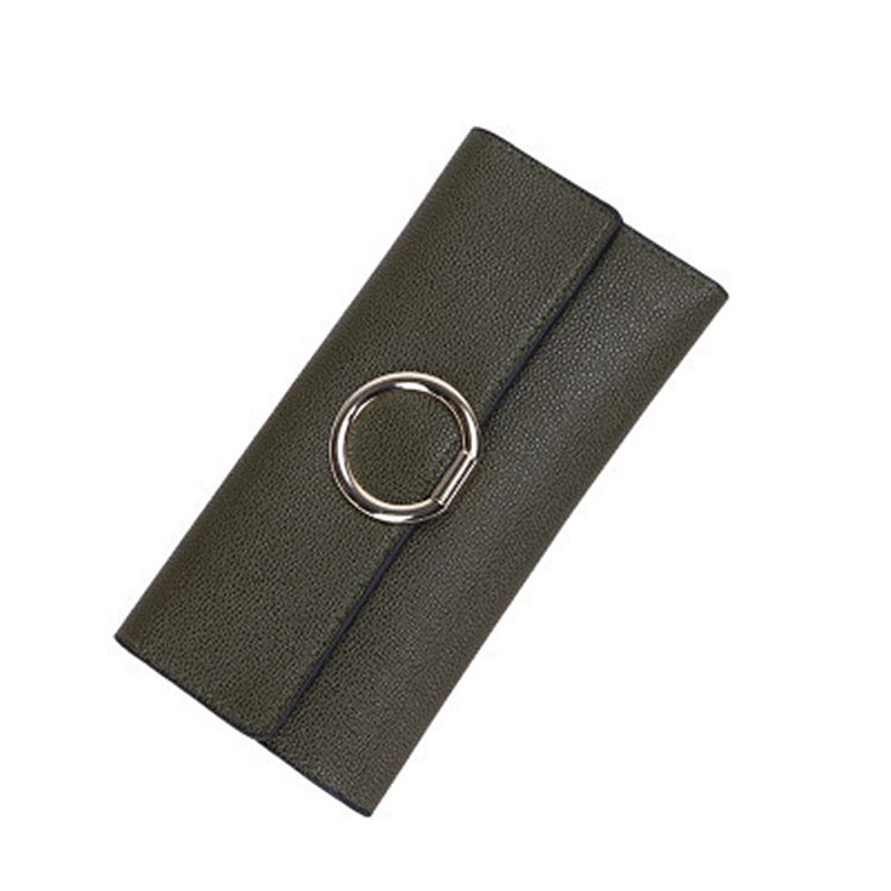 Light Grey Leather Wallet Mini Card Holder Women'S Wallet