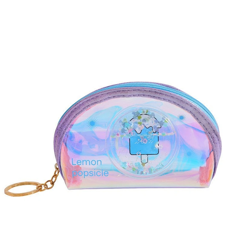 Manufacturer fashion laser quicksand coin purse girl storage coin bag student mini purse