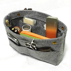 Medium-Sized Felt Cosmetic Bag Large Capacity Multi-Functional Double Layer Storage Bag Makeup Felt Bags