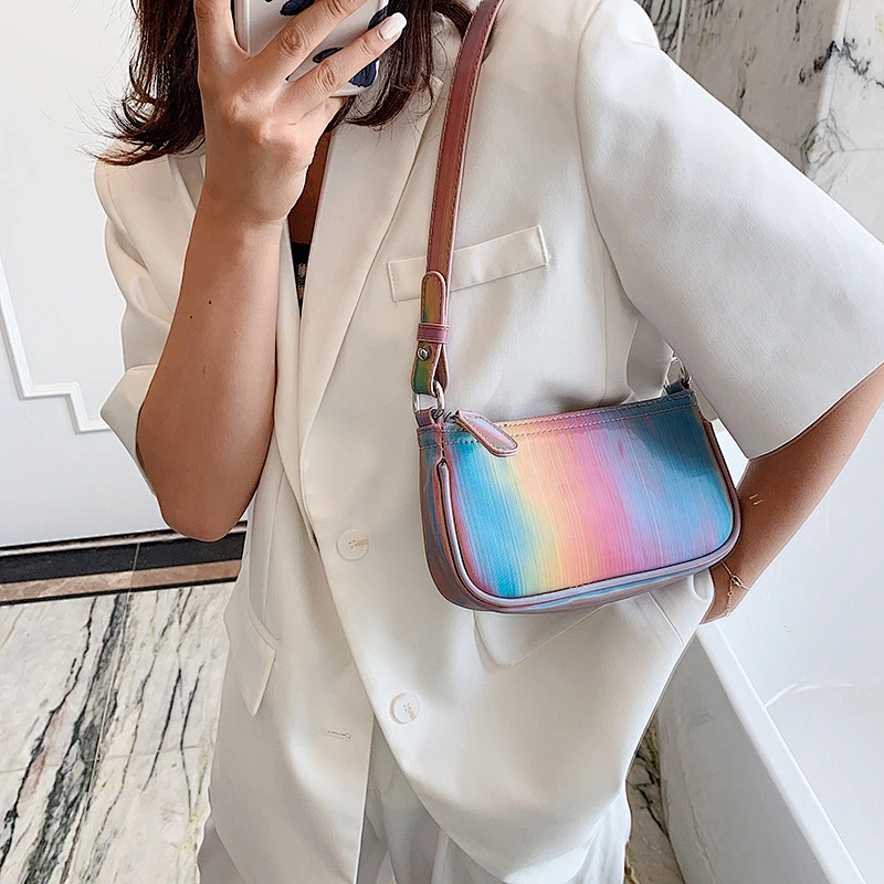 Ins Style Bag Female 2020 Summer New Trendy One-Shoulder Handbag Western Rainbow Underarm Bag