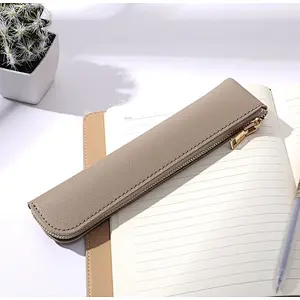 Soft PU Leather Pencil Pen Case Pouch Holder Stationery Bag Zipper Pouch