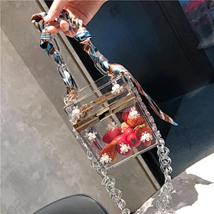 2020 Manufacturer Fashion Women Cosmetic Box Evening Purse Clear Clutch Acrylic Bag
