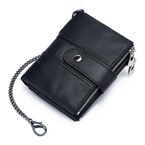 Custom personalized leather mens wallet with money clip credit card holder coin pocket