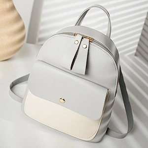 Autumn New Small Backpack Trend PU Color Matching Children Small School Bag Multi-Function Female Backpack