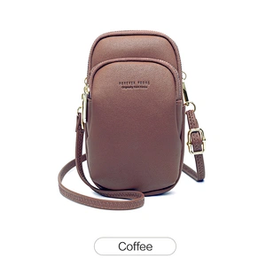 2020 new Korean version of simple diagonal bag ladies mobile phone bag PU pure color wild single shoulder fashion small bag