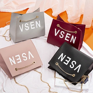 wholesale low cheap price girl crossbody quality fashion women tote purse pu leather handbag vegan sling chain lady shoulder bag