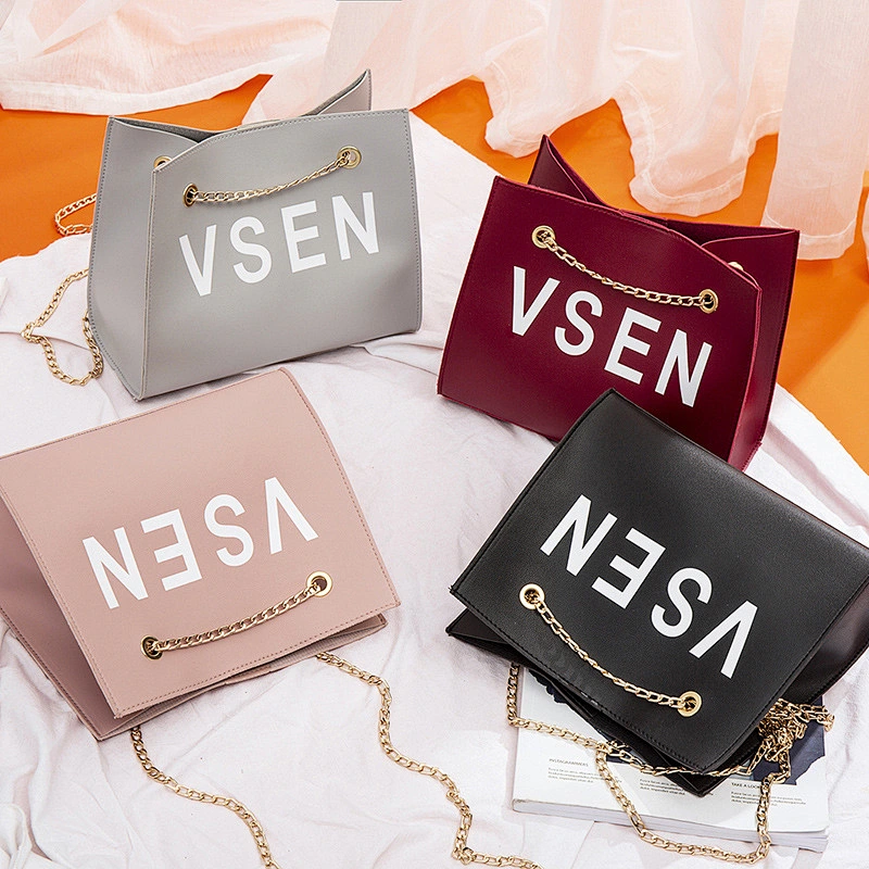 wholesale low cheap price girl crossbody quality fashion women tote purse pu leather handbag vegan sling chain lady shoulder bag